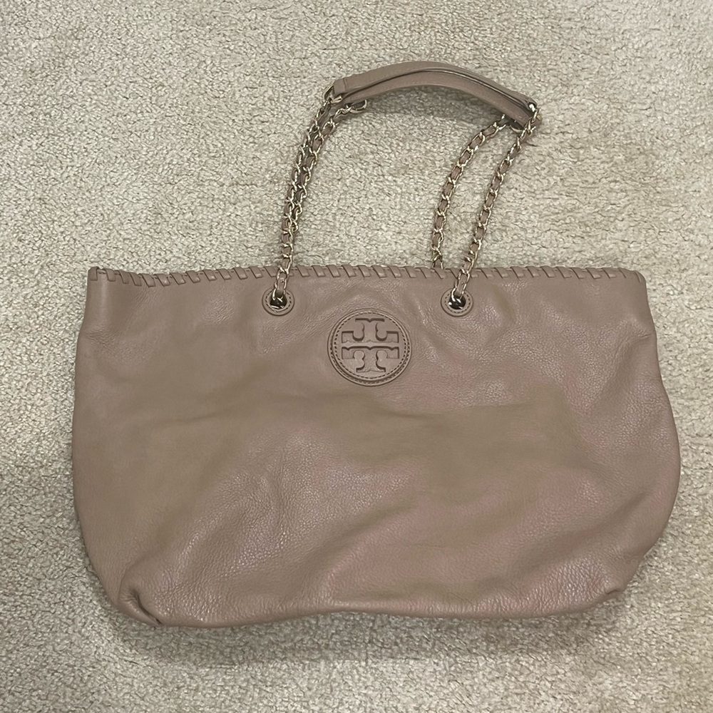 Tory Burch Leather shopping tote